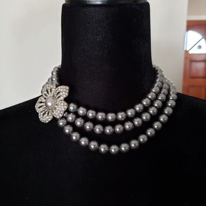 Faux pearl necklace